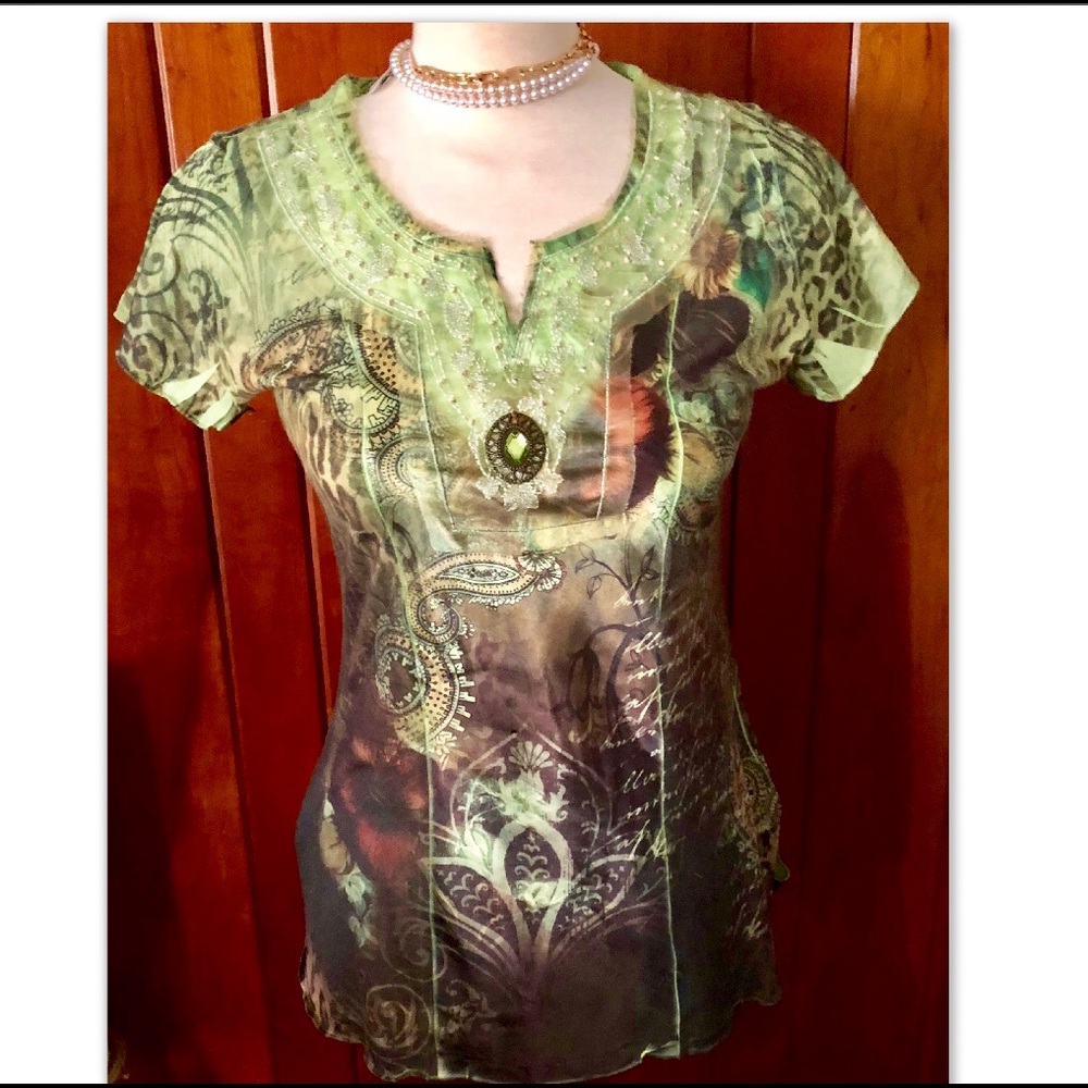 BOHO BEADED JEWEL TOP